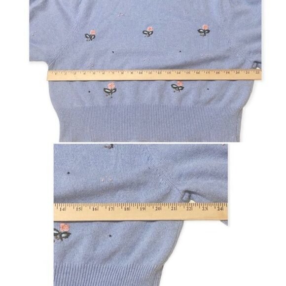 NWT Something Navy Embroidered Mock Neck Sweater, Blue, Size L - Picture 15 of 15